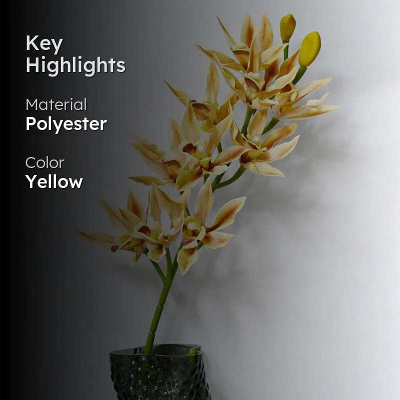 Artificial Orchid Flower Stick - Yellow - 2