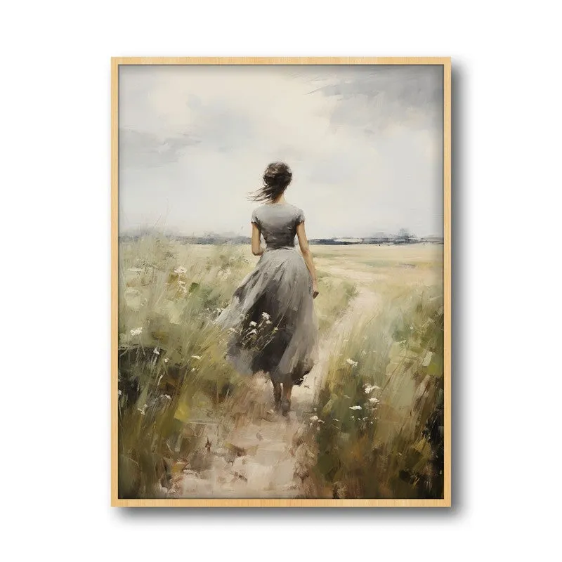 Fields of Solitude Archival Canvas Wall Art - Natural Brown Frame media 5