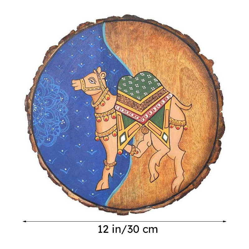Neel Camel Pichwai Handpainted Wall Plate media 6