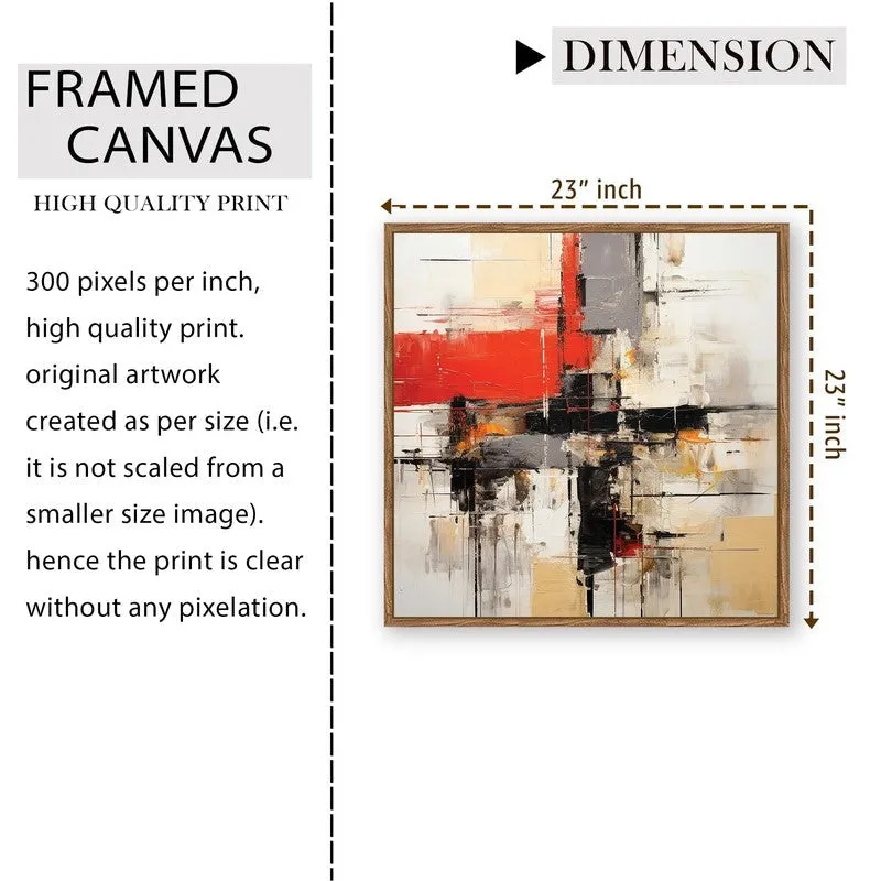 Abstract Strokes Canvas Wall Art With Frame media 9