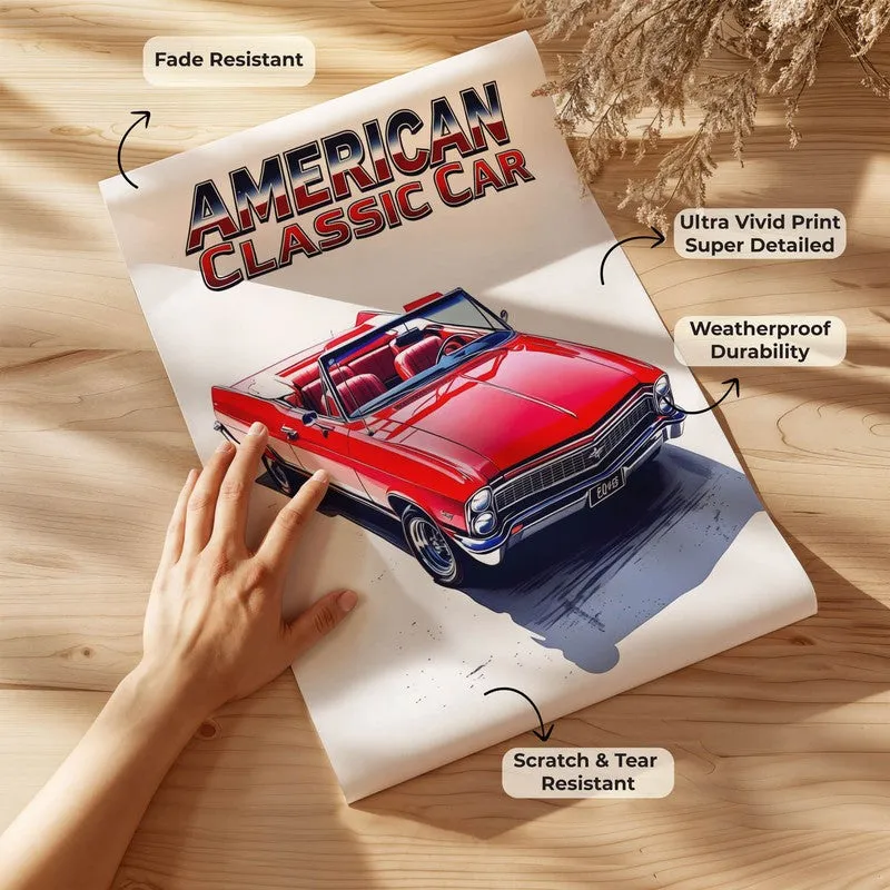 American Classic Car Wall Poster media 8