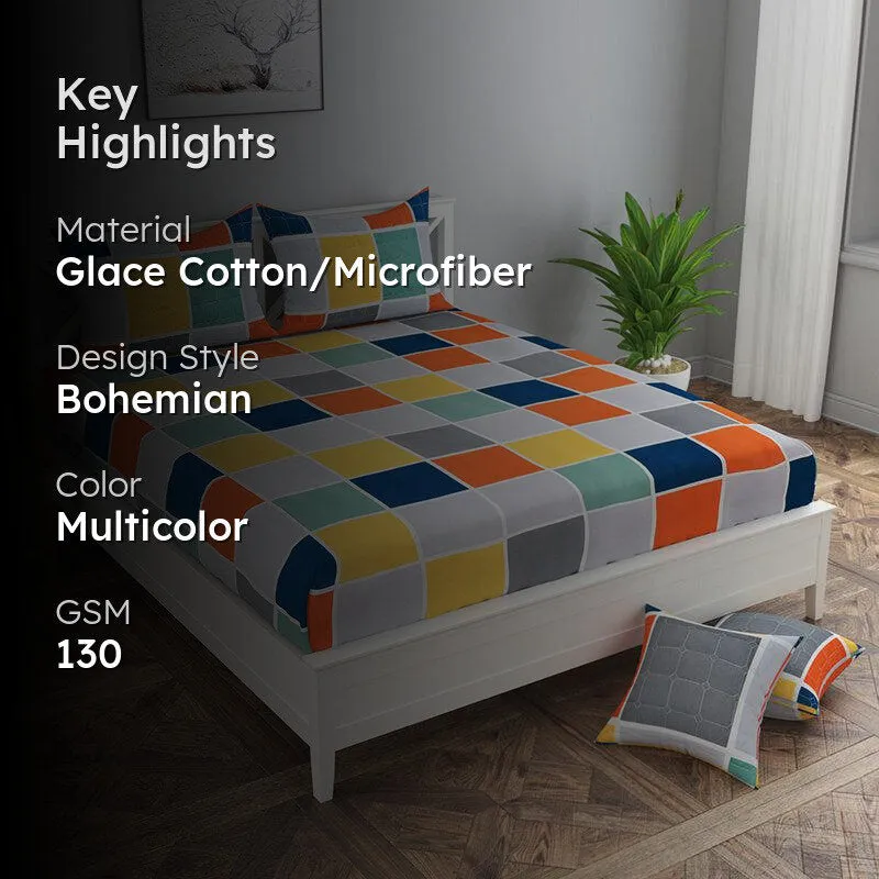 Rubik's Rhythm Geometric Quilted Microfiber Bedding Set - Five Piece Set media 2