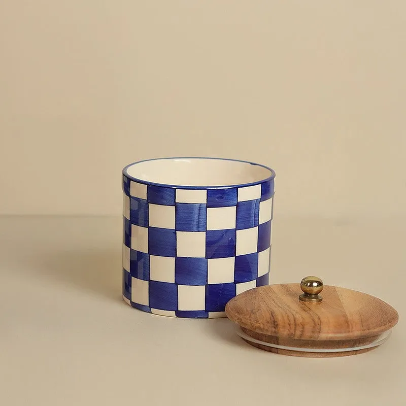 Cairo Check Ceramic Jar (1000 mL Each) - Set Of Two media 4