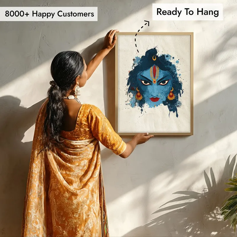 Maa Kali Divine Archival Paper Wall Art - Natural Brown Frame media 7
