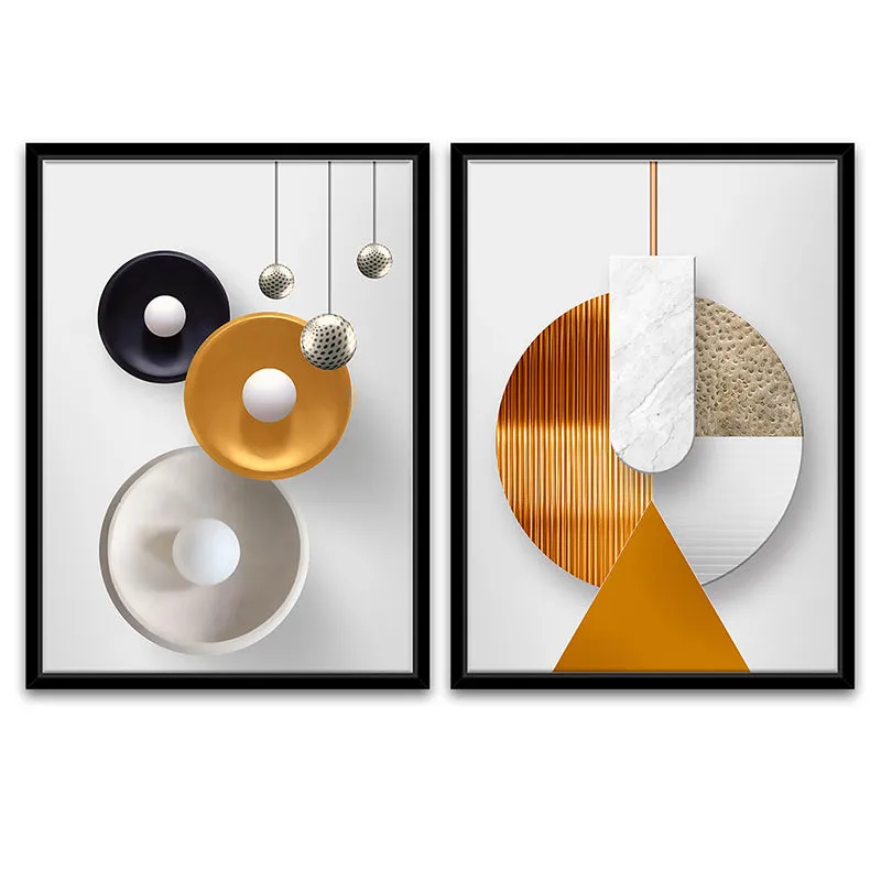 Geometric Time Wall Art - Set Of Two media 3