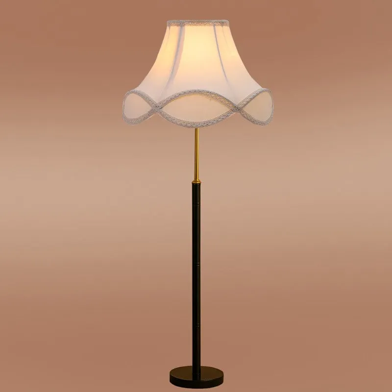 Bronze Arc Wooden Floor Lamp - White media 6