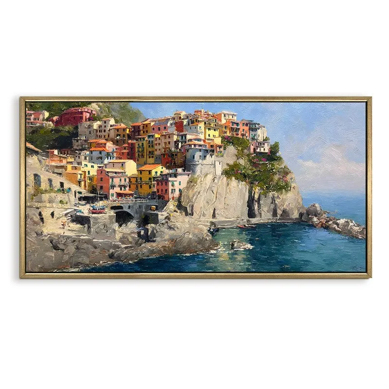 Cliffside Color Canvas Wall Painting With Frame media 3