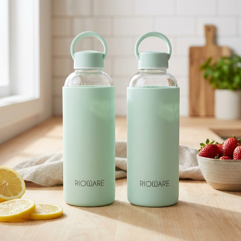 Rioware CalmCarry Water Bottle Green (750 mL Each) - Set Of Two