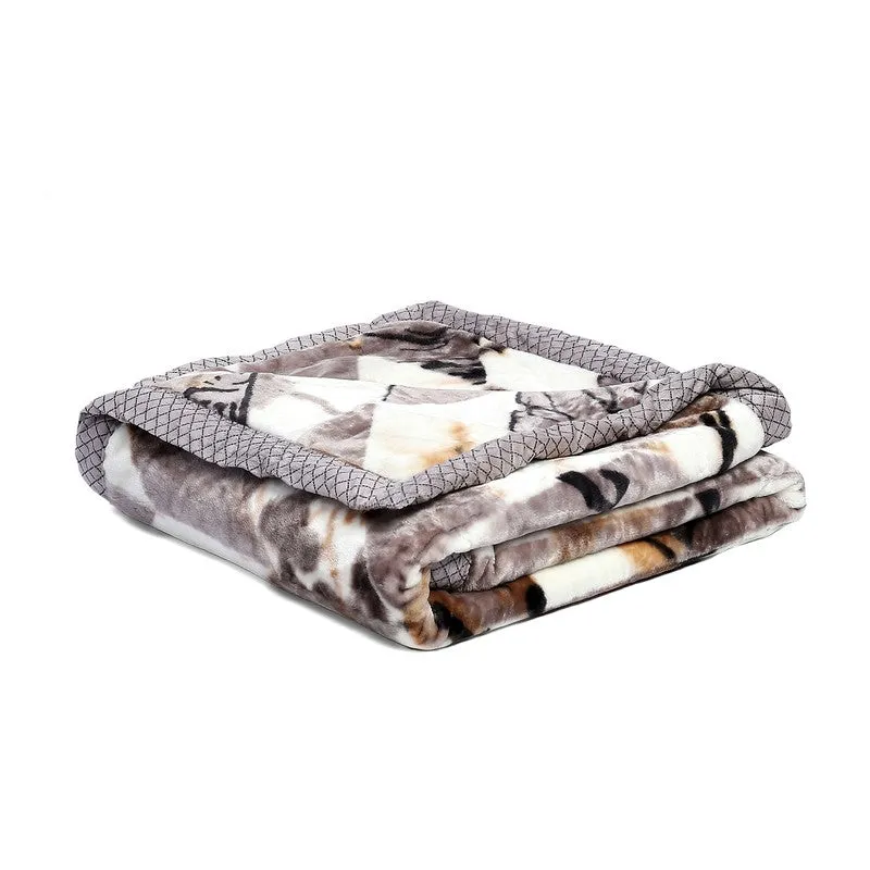 Monte Carlo Rustic Harmony Blanket (Brown,White)- 550 GSM media 5