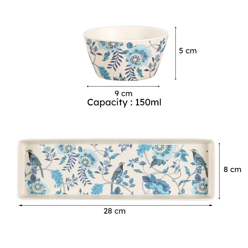 India Circus Oracle Bone China Snack Bowl With Tray (150 mL) - Four Piece Set media 7