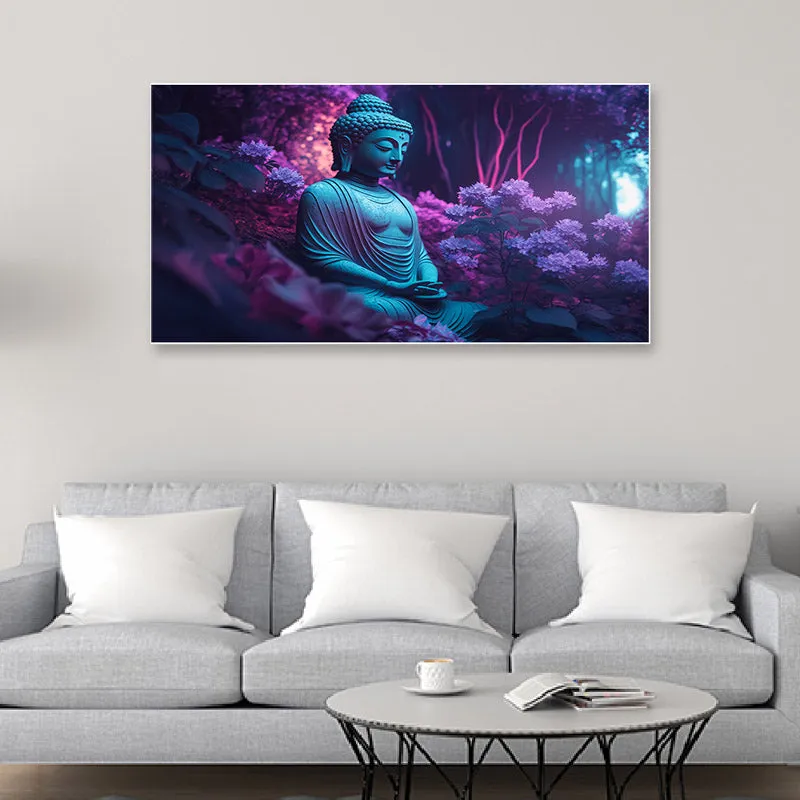 Buddha In Midnight Garden Canvas Wall Painting media 3