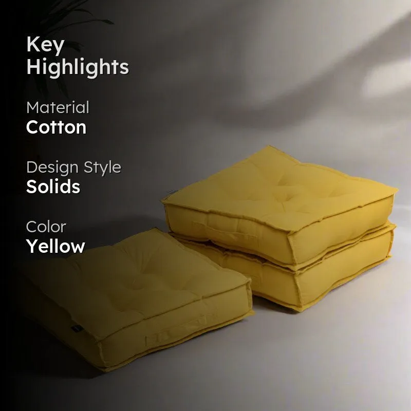 Tara Floor Cushion (Mustard Yellow) - Set Of Three media 2