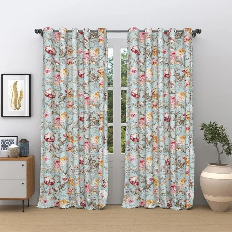 Mivaana Floral Curtain - Green media 4