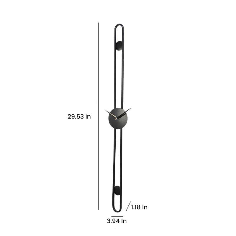 Stripe Story Wall Clock - Black media 4