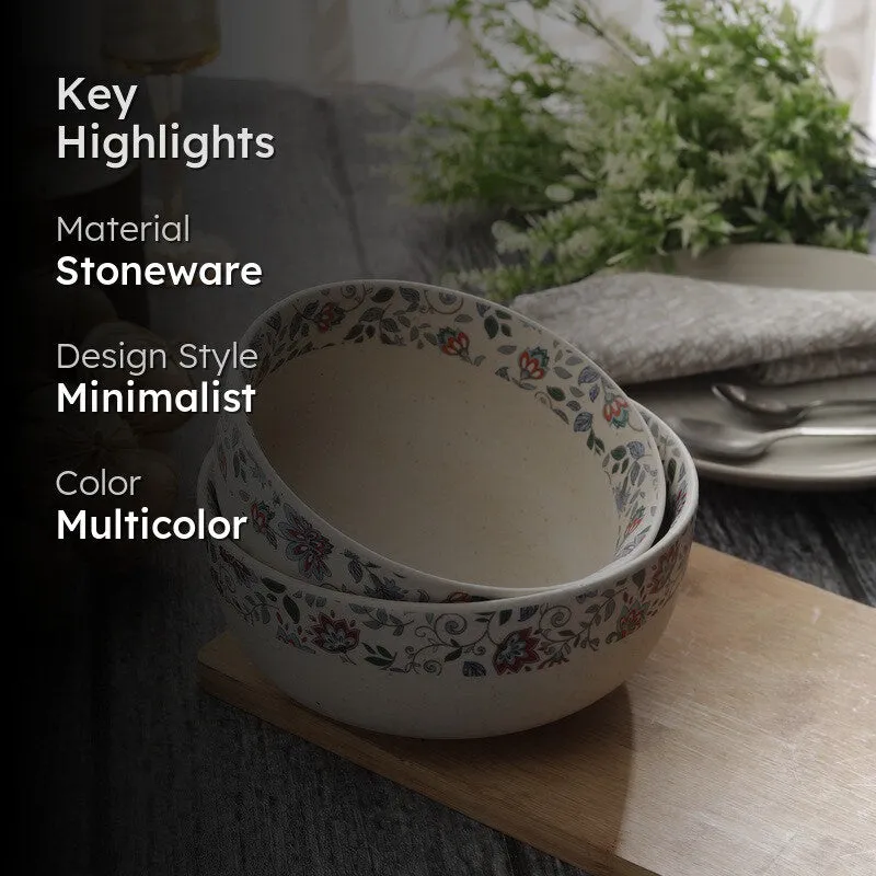 Florence Multicolor Stoneware Serving Bowls - Set Of Two media 2