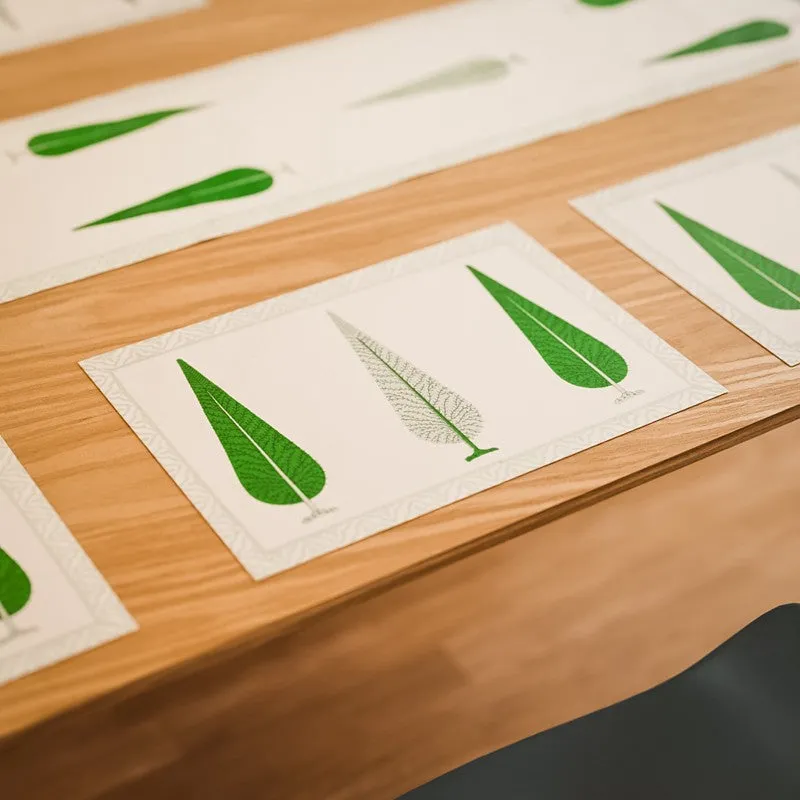 Tropical Leaf Cotton Table Linen Set (Green) - Seven Piece Set media 4