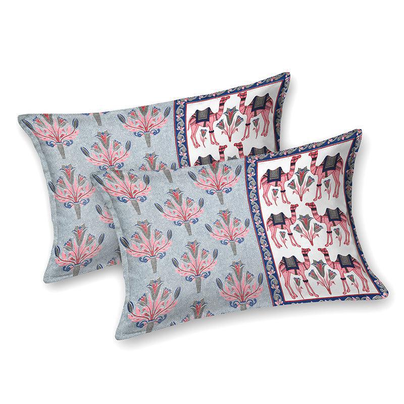 Kasturi Komfort Foral Cotton Bedsheet (Blue) - 150 TC media 6