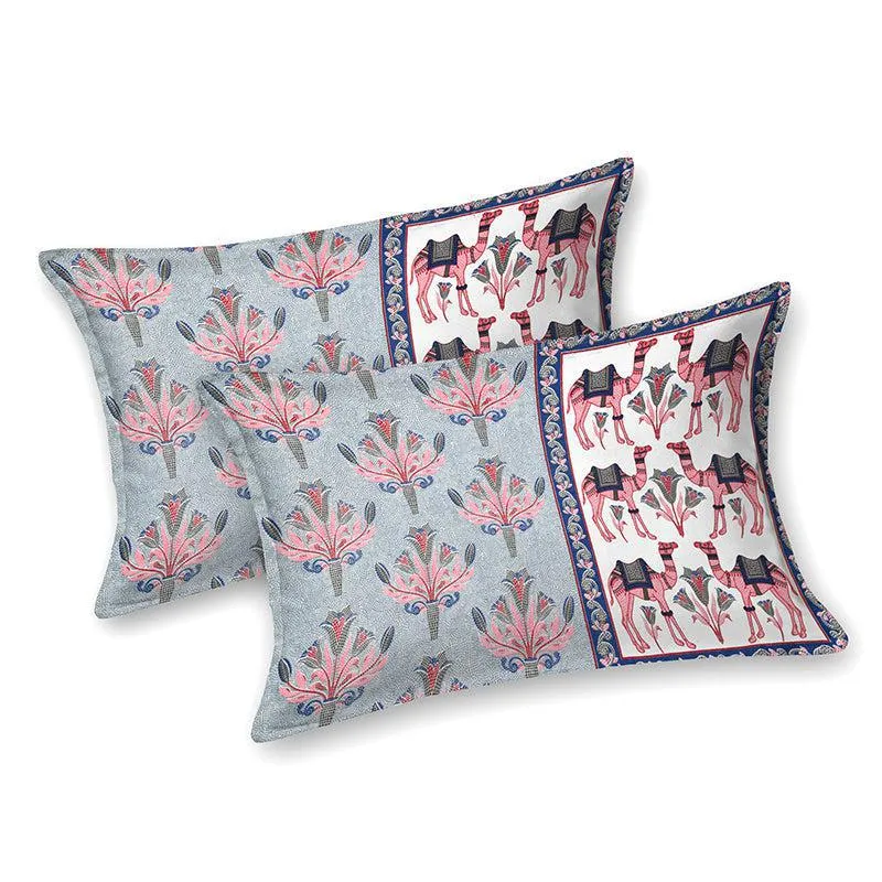 Kasturi Komfort Foral Cotton Bedsheet (Blue) - 150 TC media 6