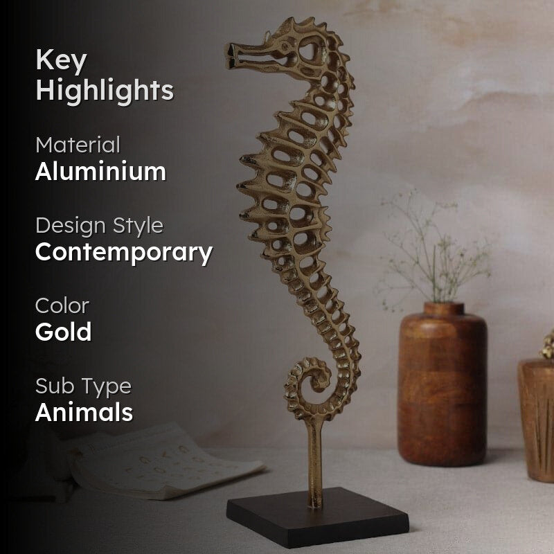 Seahorse Shine Showpiece - Gold media 2