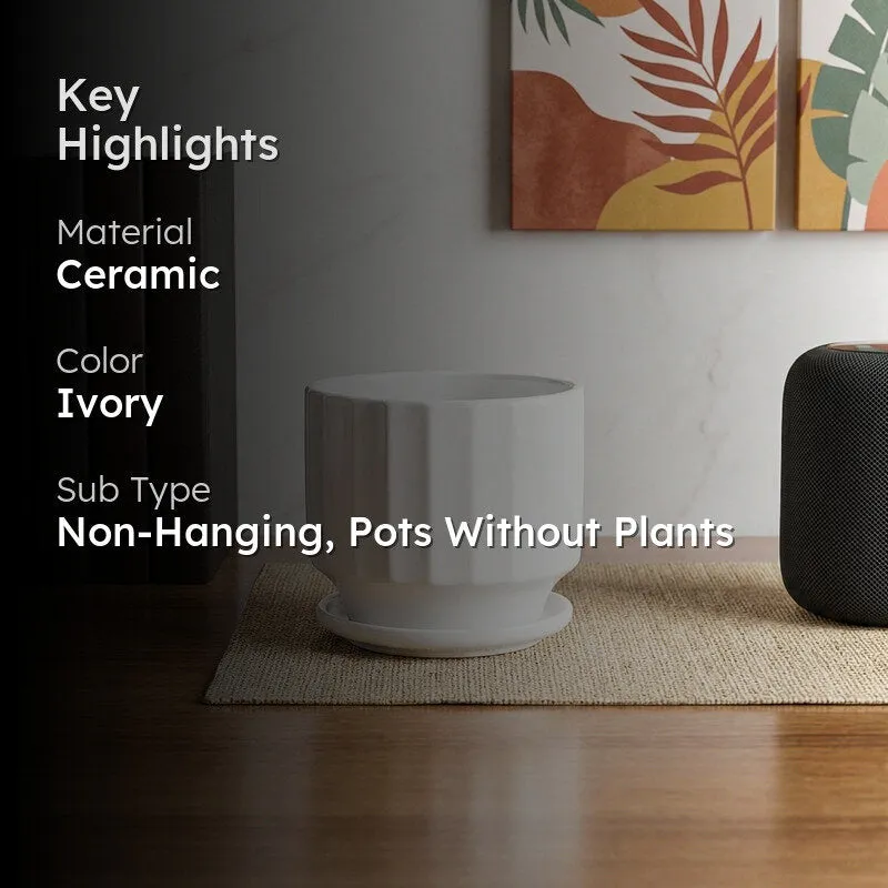 Lexie Ceramic Planter - Ivory media 2