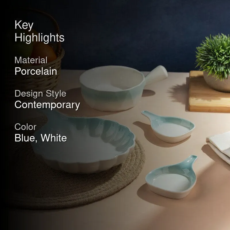 Signature Feast Porcelain Platter (Blue) - Four Piece Set - 2