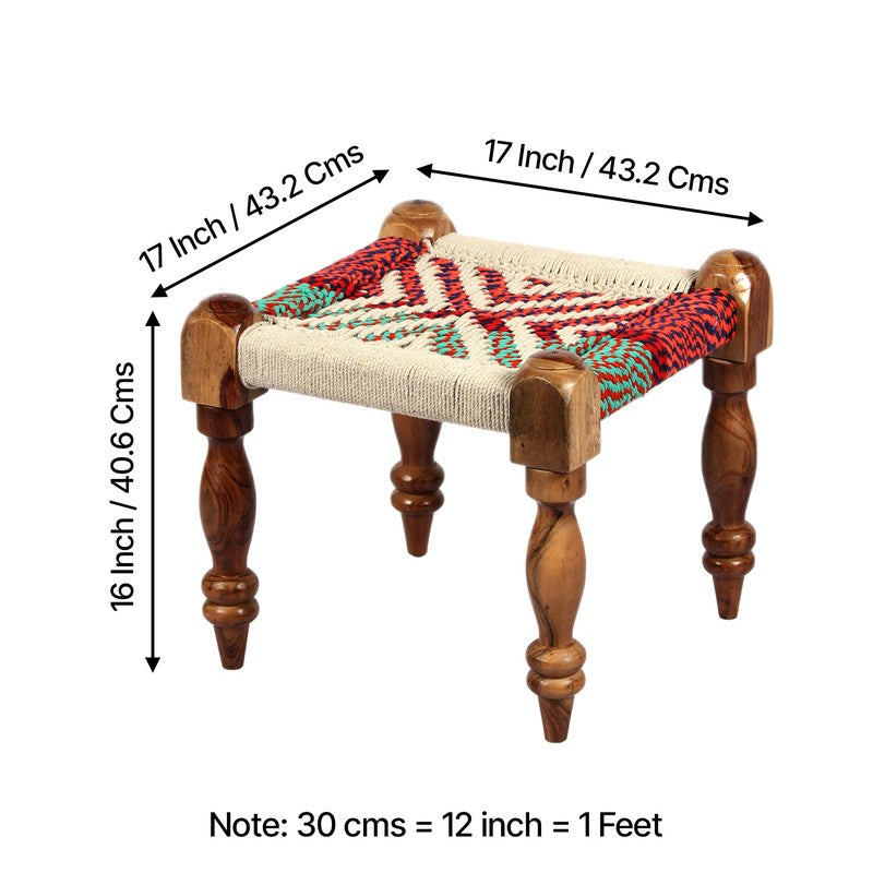 Calvo Sheesham Wooden Bench with Stools (Multicolor) - Three Piece Set media 12