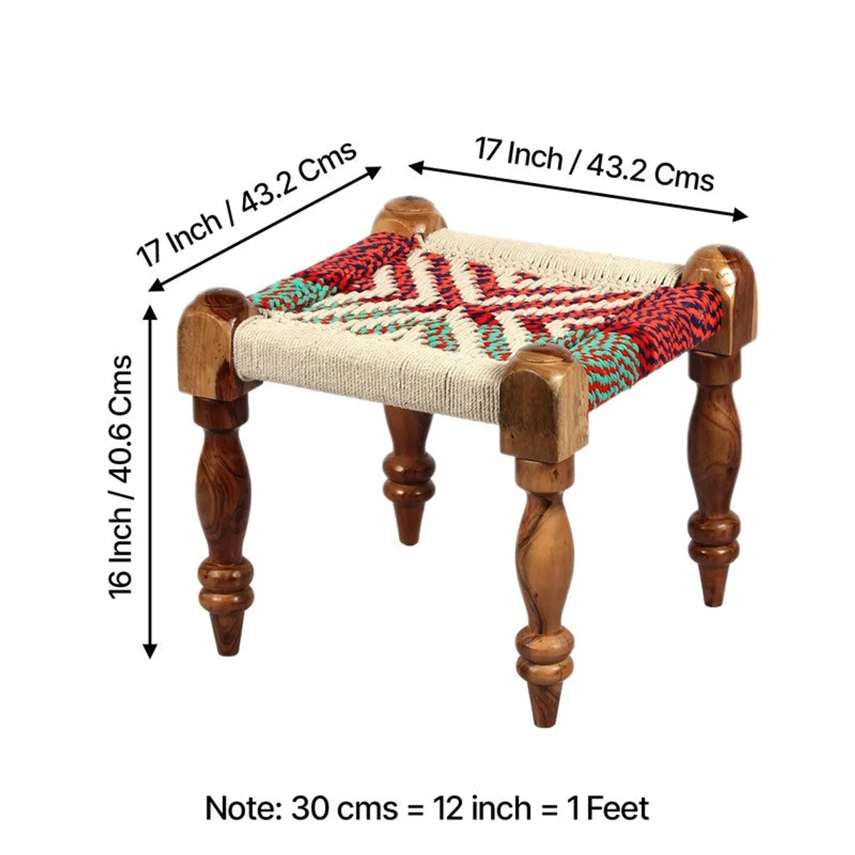 Calvo Sheesham Wooden Bench with Stools (Multicolor) - Three Piece Set - 12