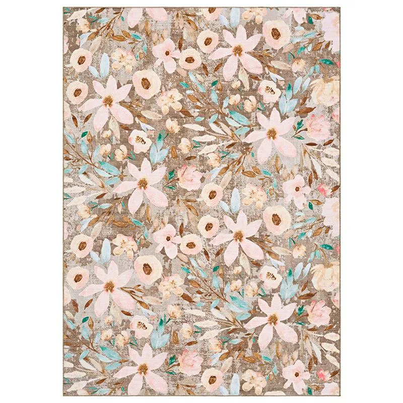 Abigail Floral Carpet - Pink & Beige media 1