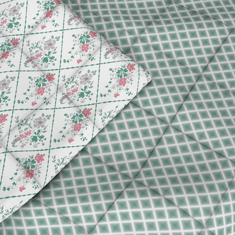 Galahad Reversible Geometric Comforter (Green) - 120 GSM media 4