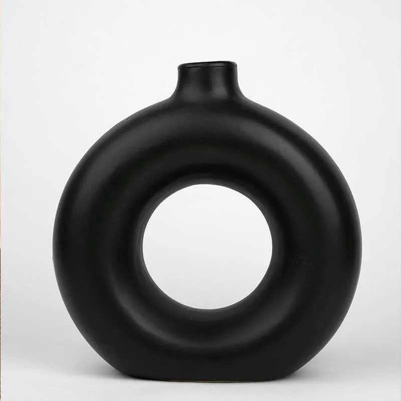 Boho Donut Vase - Black media 4