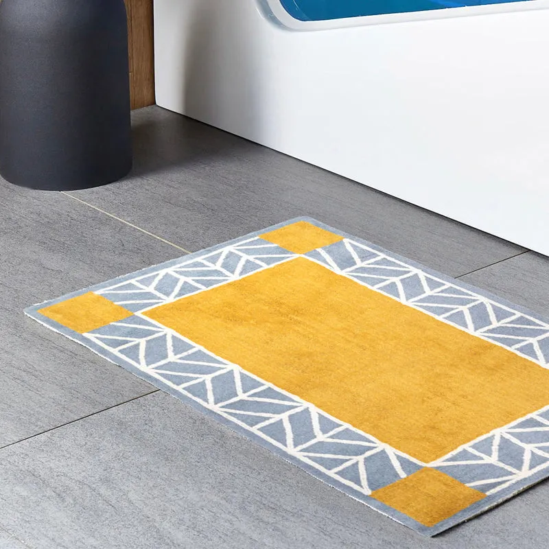 Cavora Cotton Bath Mat - Yellow & White media 4
