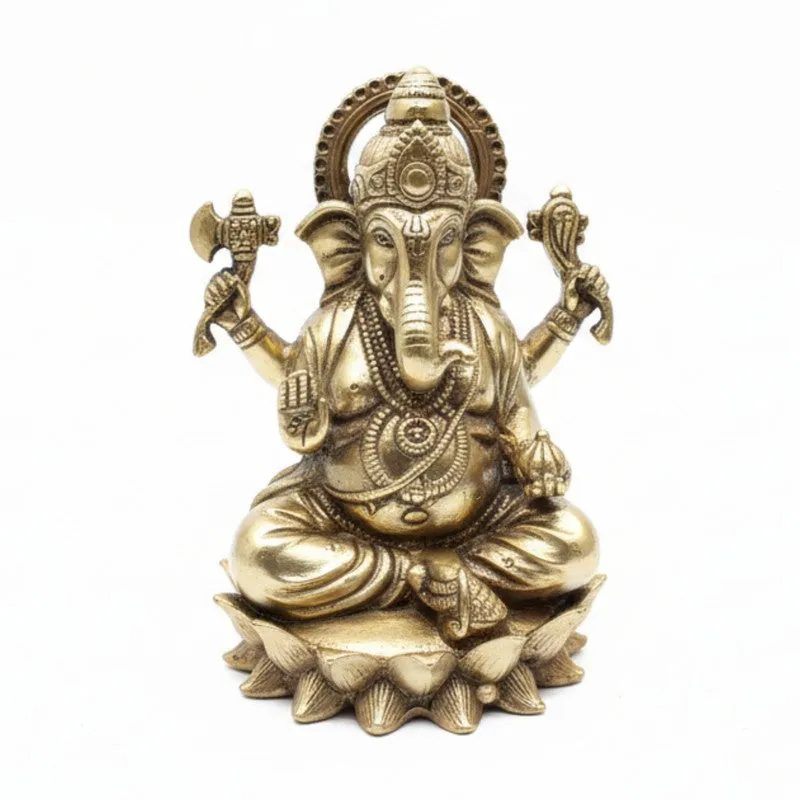 Ornate Ganpati Brass Idol media 4