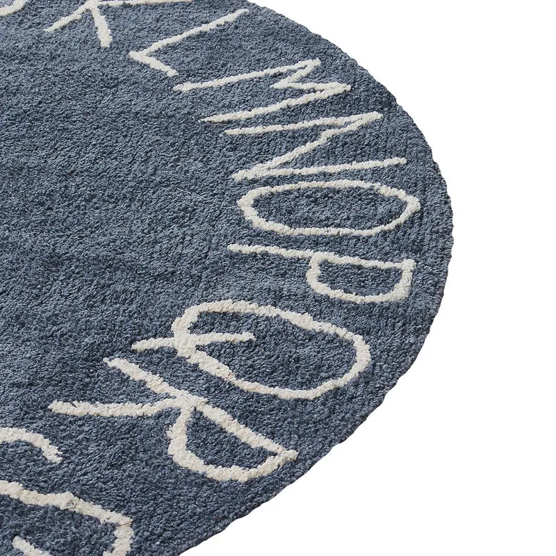 Alphabetica Tufted Cotton Area Rug - Blue media 4
