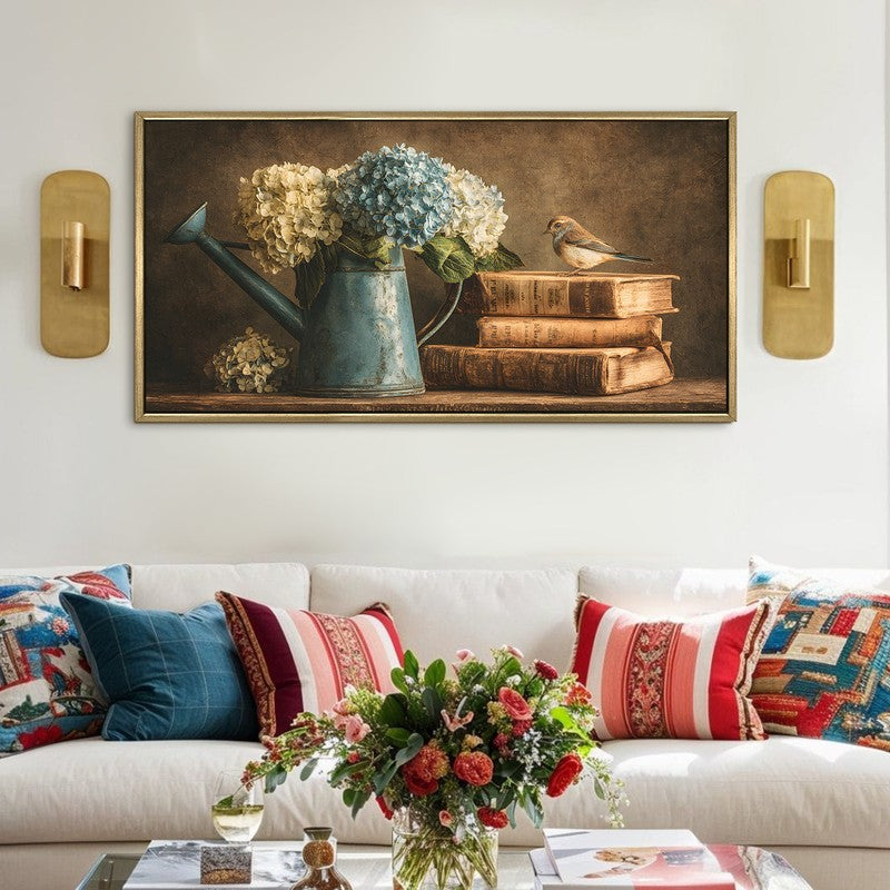 Petal Poetry Canvas Wall Painting With Frame