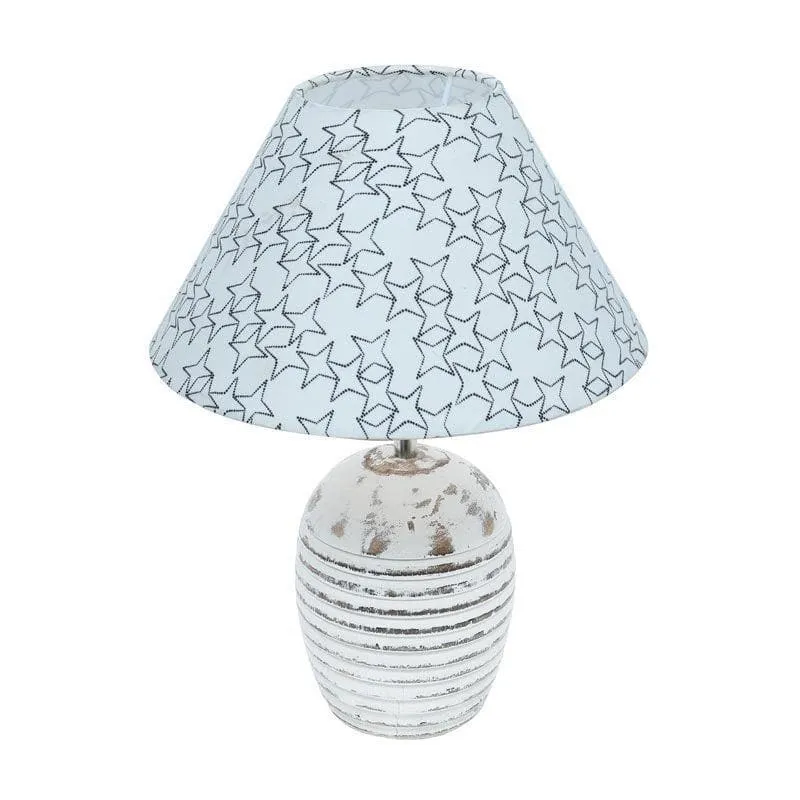 Elodie White Fabric Table Lamp - White media 3