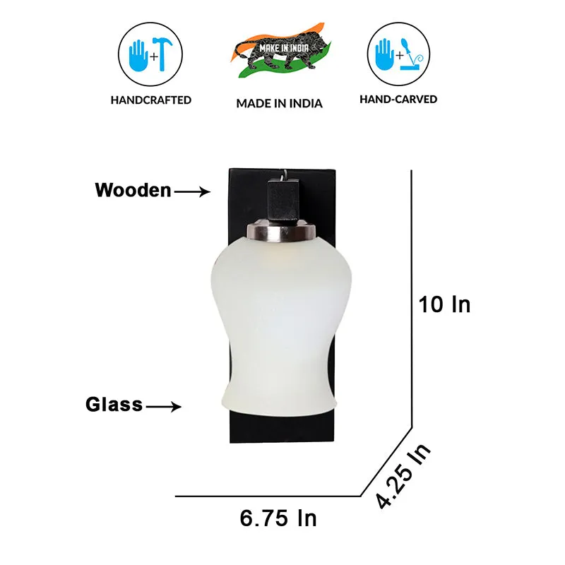 Eyrie Glass & Wooden Wall Lamp media 6