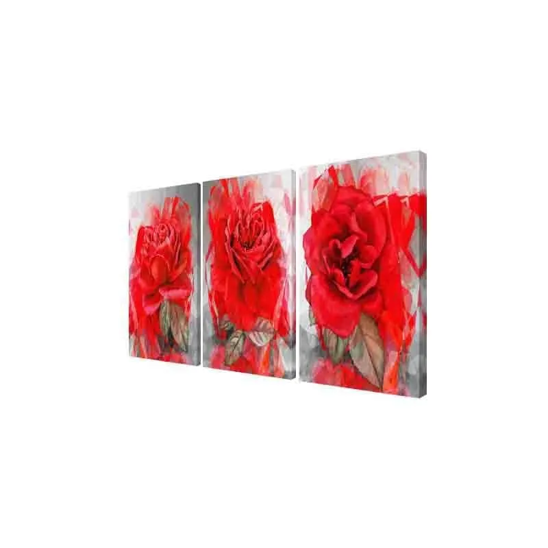 Big Rose Poly Canvas Wall Art - Set of Three media 4