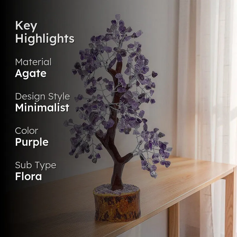 Agate Wish Tree Handcrafted Showpiece - Purple media 2