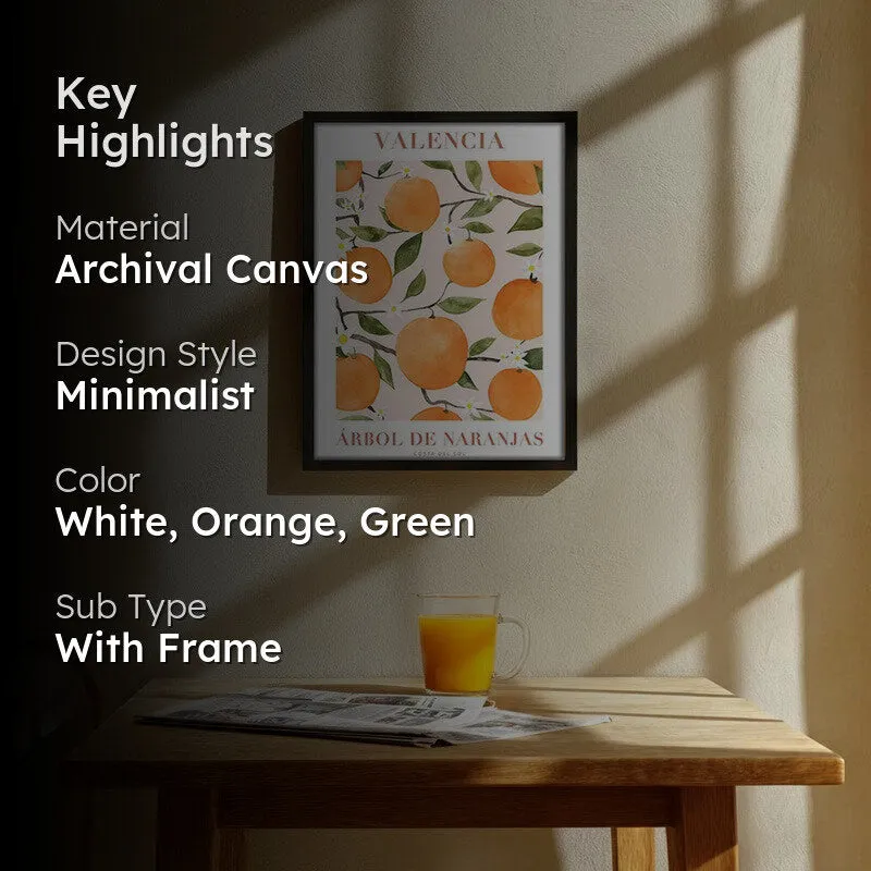 Citrus Serenade Archival Canvas Wall Art - Black media 2