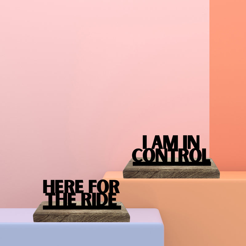 Here For The Ride Typography Showpiece - Set Of Two