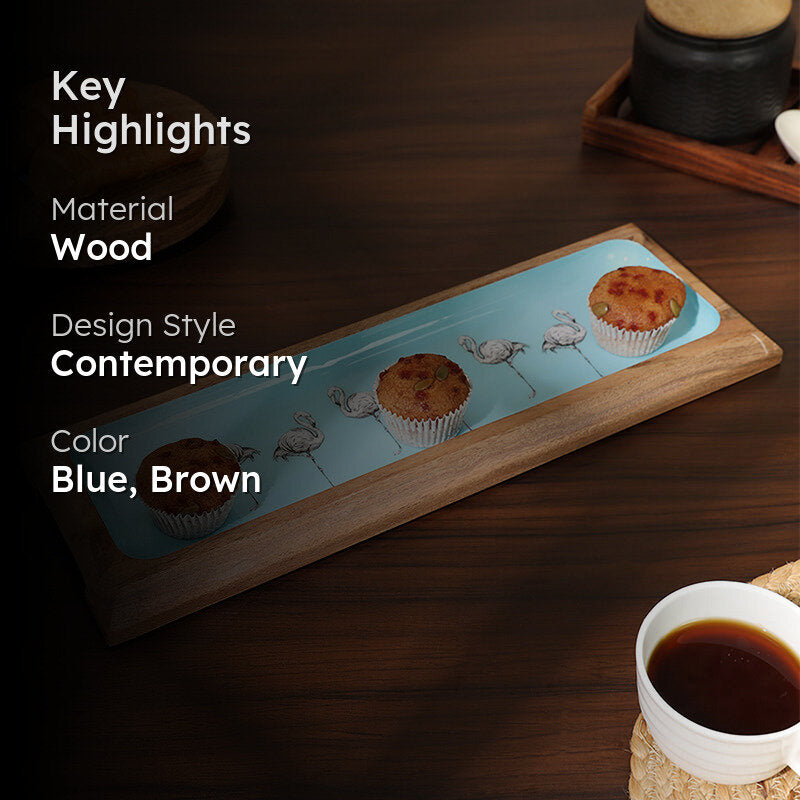 Blue Birds Wood Platter media 2