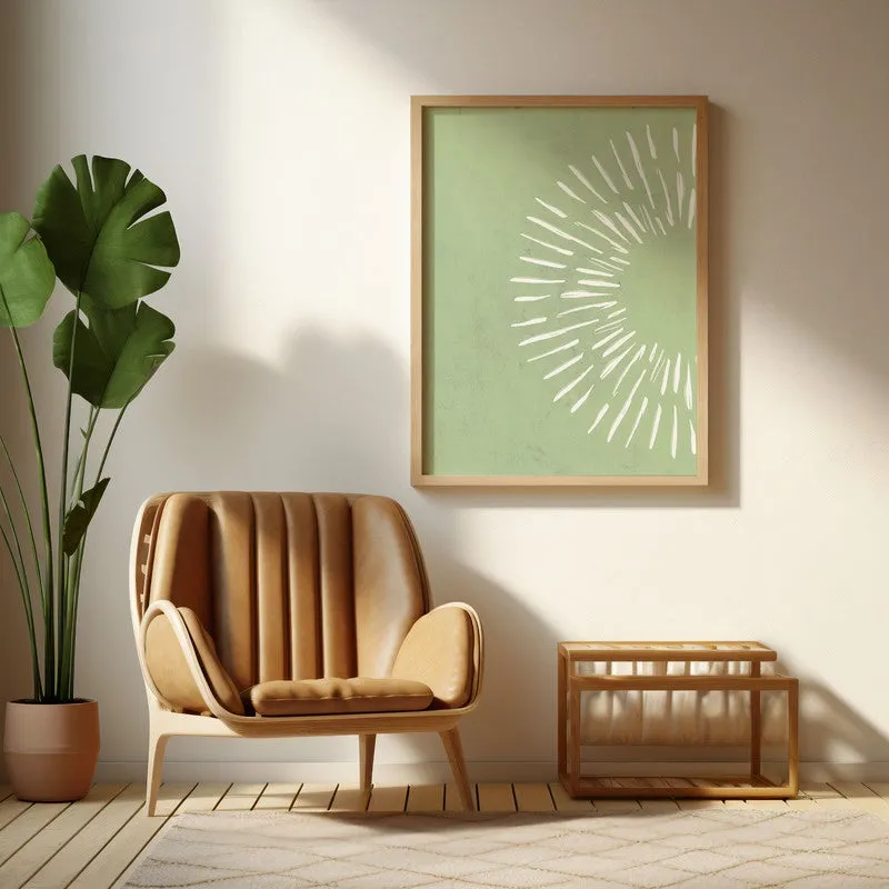 Pastel Sunray Canvas Wall Painting With Brown Frame media 6