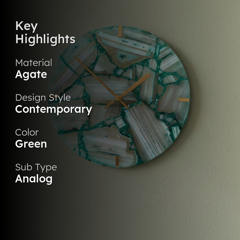 Aiva Handcrafted Marble Wall Clock media 2