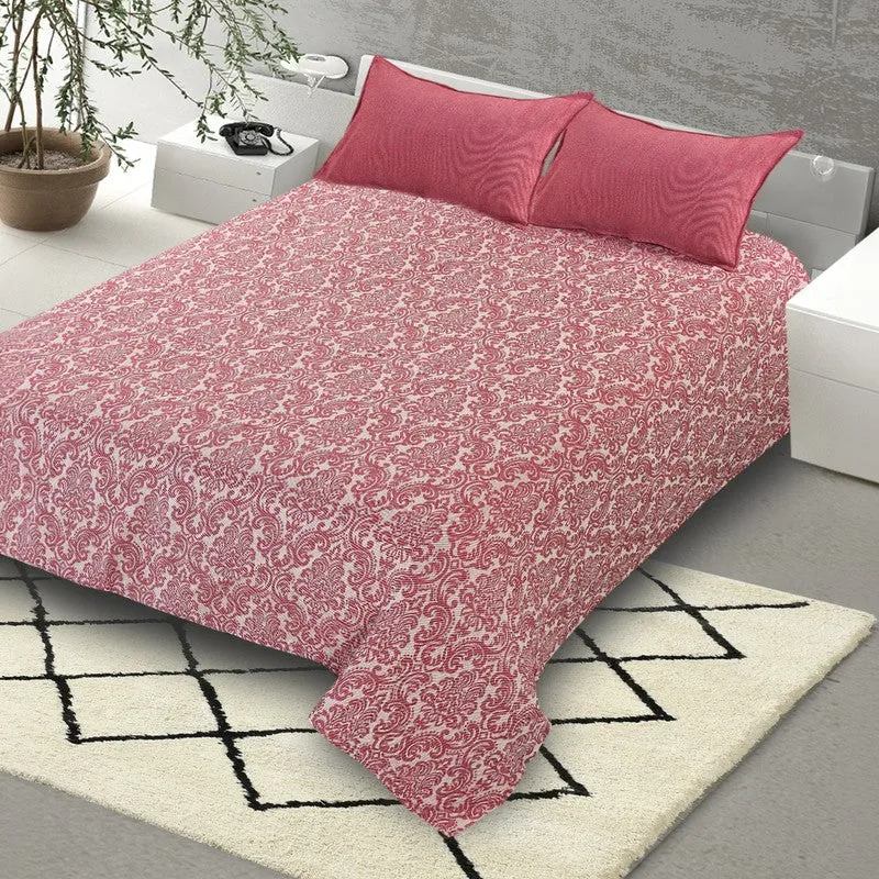 Artisan Hue Cotton Bedsheet (Pink) - 220 TC media 4