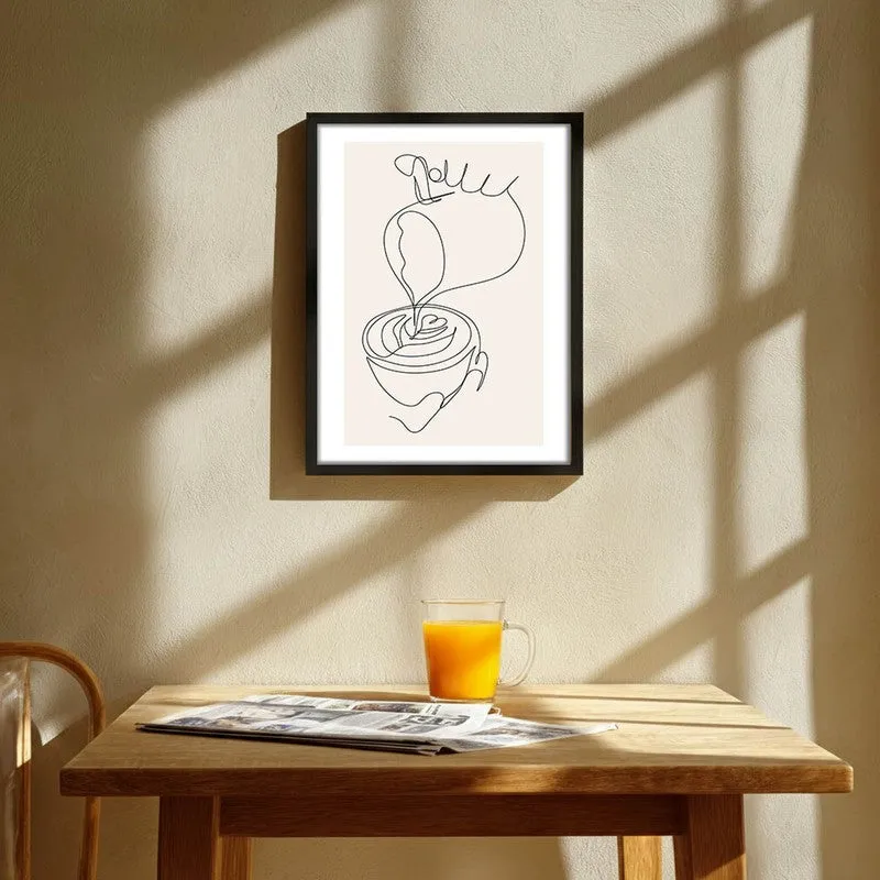 Barista Pour Archival Canvas Wall Art - Black media 1