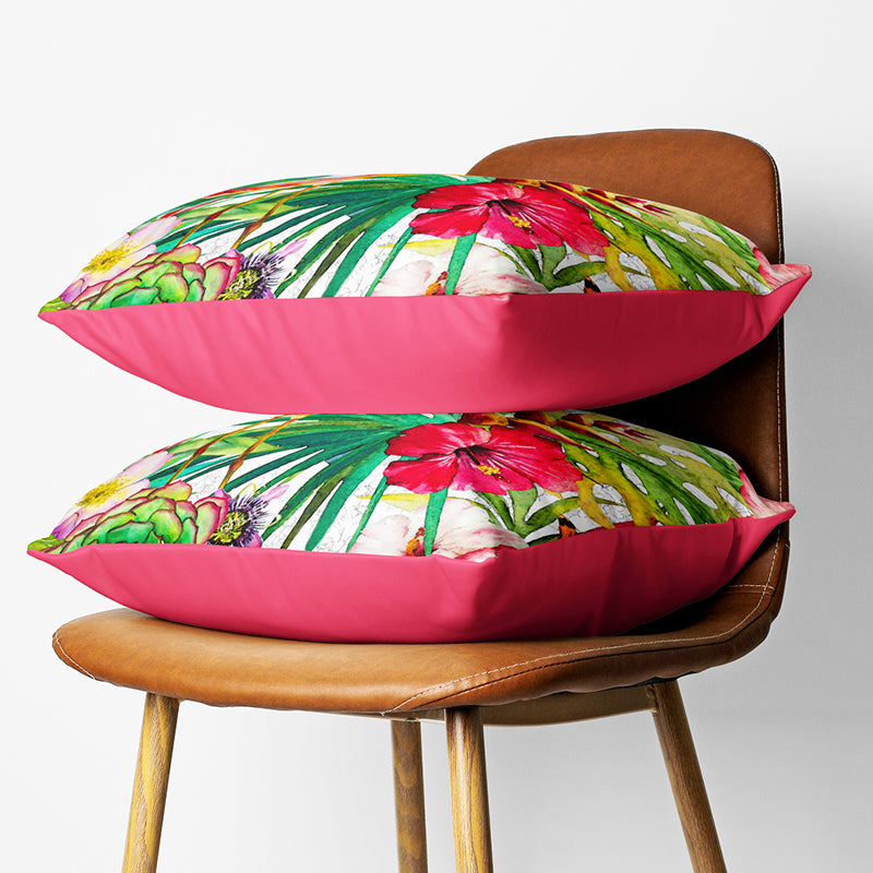Tropical Flamingo Printed Cushion Cover Set - Set Of Two media 3
