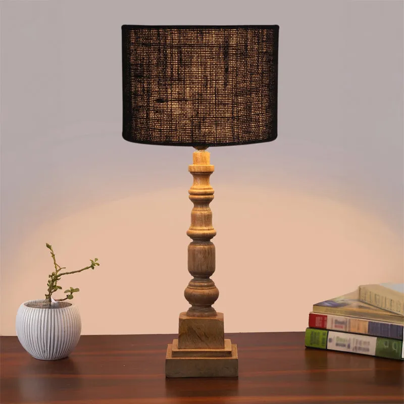 Sienna I Arbor Wooden Table Lamp - Black,Brown media 2