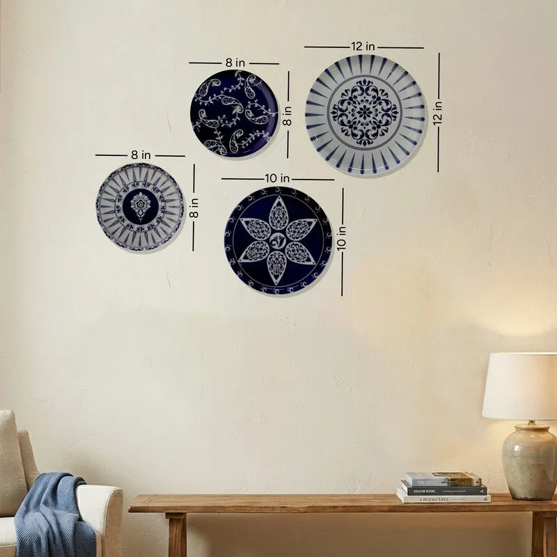 Sapphire Motif Metal Wall Plates - Set of Four - 11