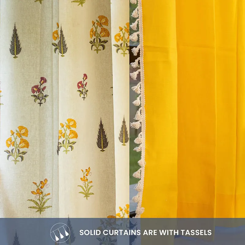 Urban Space High Garden & Aura Curtain (Yellow) - Set Of Four media 1