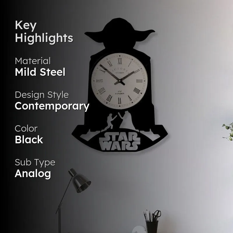 Sheriff Steel Analog Wall Clock - Black media 2